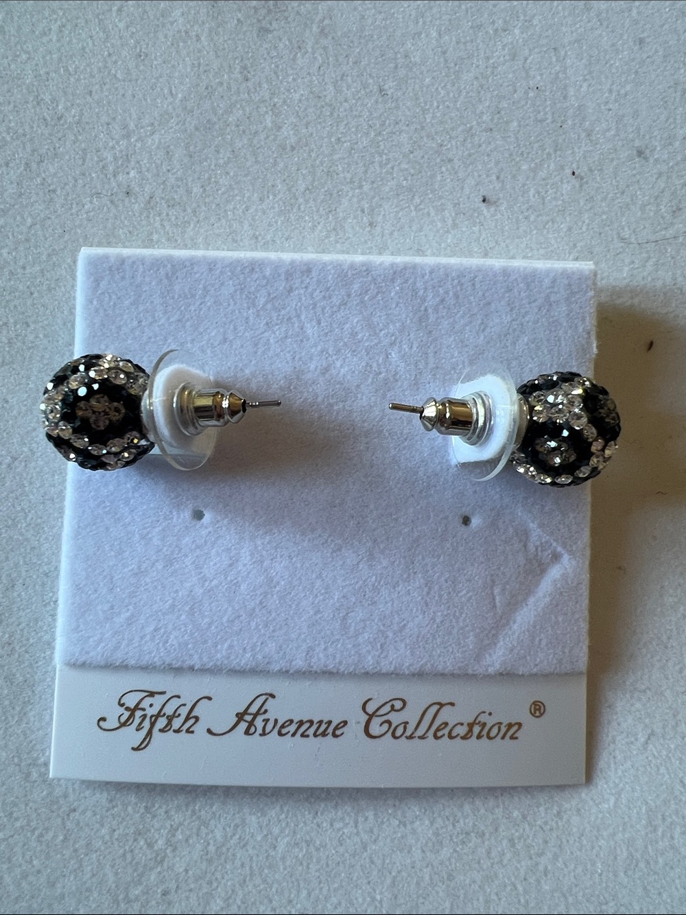 Fifth Avenue Collection Black Crystal Stud Earrings